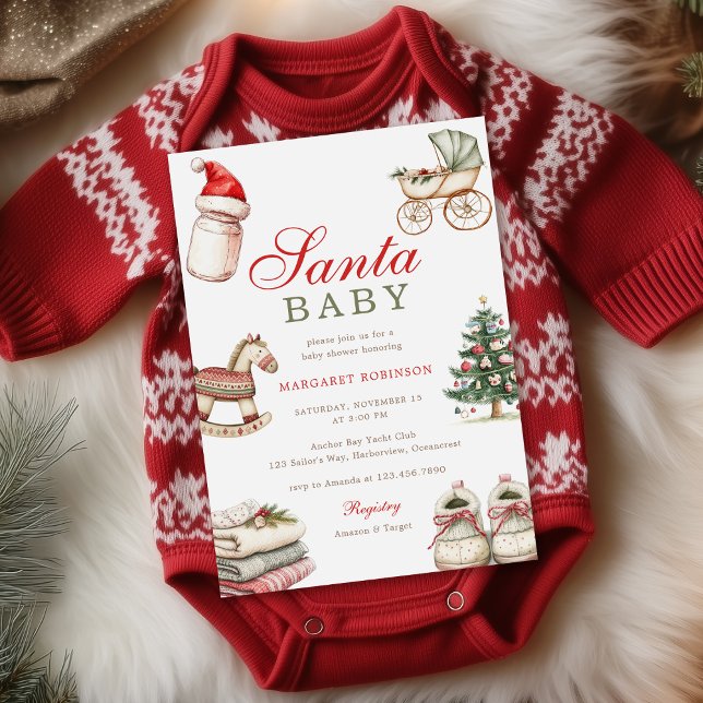 Invitation Père Noël Baby Winter Baby shower de Noël (Créateur téléchargé)