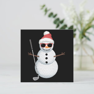 Invitation Père Noël Bonhomme de neige Balle de golf Cadeau d
