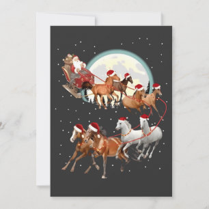 Invitation Père Noël chevauchant des chevaux Traîneau à cheva