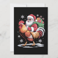 Père Noël chevauchant un coq Noël ferme poulet Noë