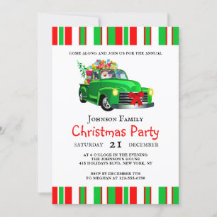 Invitation Père Noël Christmas Truck Party