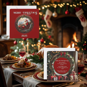 Invitation Père Noël dans son traîneau 