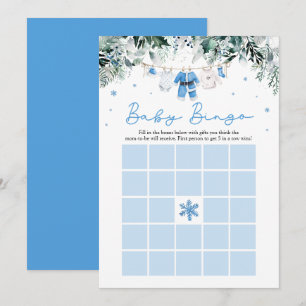 Invitation Père Noël de Noël Bleu Bébé Bingo Jeu de Baby Show