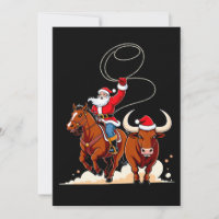 Père Noël de Noël Cowboy Lasso Taureau Cavalier Ro