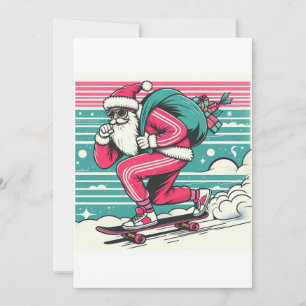 Invitation Père Noël en skateboard