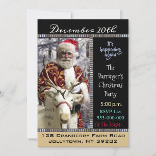 Invitation Père Noël est sur son Wayl Elegant Christmas Party