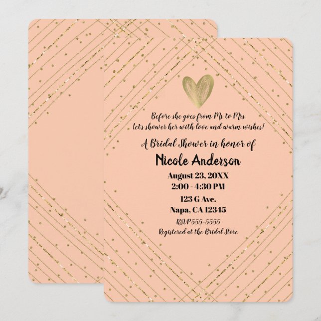 Invitation Père Noël Fe Pink & Gold Parties scintillant Fête  (Devant / Derrière)