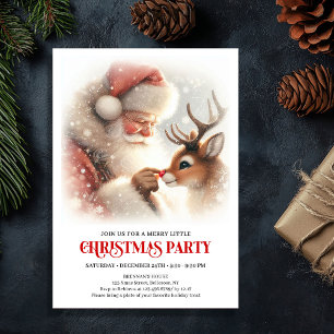Invitation Père Noël festif et nuit de Noël de Rudolph 