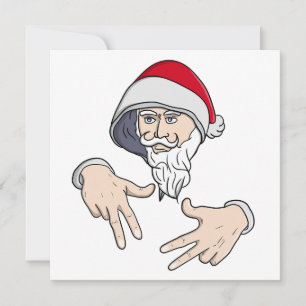 Invitation Père Noël gangsta rap hip hop à la main