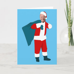 Invitation père noël joe biden noël bleu