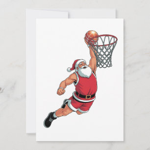 Invitation Père Noël Jouer au basket-ball Noël Amateurs de sp