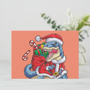 Invitation Père Noël Noël dinosaure T rex garçons hommes