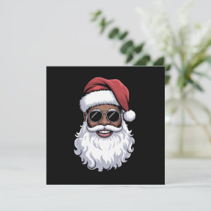 Invitation Père Noël Noir Xmas Santa Afro Afro-Américain