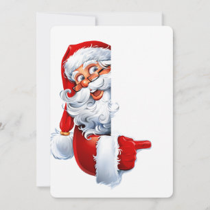 Invitation Père Noël qui regarde – Clipart de Noël festif pou