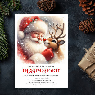 Invitation Père Noël Rudolph Noël Joyeux Fête d'Hiver 