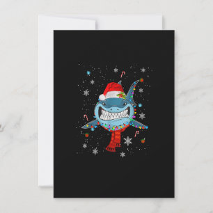 Invitation Père Noël Shark lumières Noël garçons amusants Sha