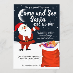 Invitation Père Noël venez voir les vacances de Noël de sanat