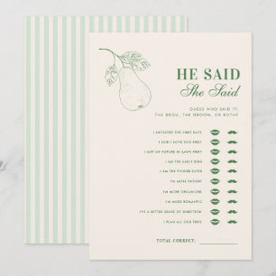 Invitation Perfect Pear Il A Dit Qu'Elle A Dit Fête des marié