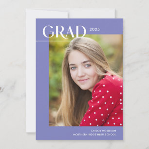 Invitation Periwinkle 2025 Grad 1-Photo Graduation Party