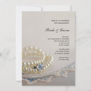 Invitation Perles, Anneau de diamant, Partie d'engagement en 