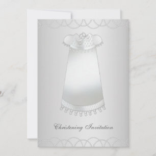 Invitation Perles blanches Gown blanc Christening blanc