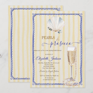 Invitation Perles de coquillages et poursuites Jaune rayé