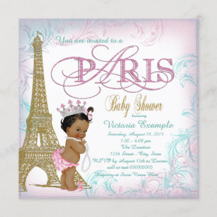 Invitation Perles de Teal d'or de rose de baby shower de