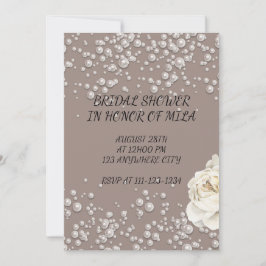 Invitation Perles élégante douche nuptiale moderne, mariage