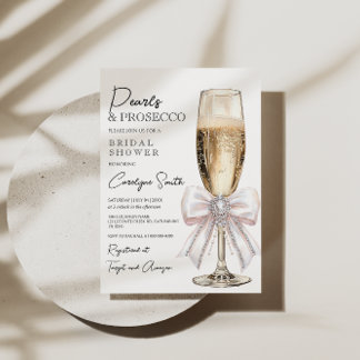 Invitation Perles élégantes et Fête des mariées de poursuites