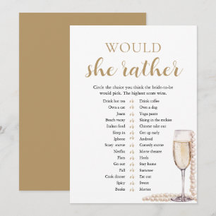 Invitation Perles Élégantes et Prosecco Elle Préférerait Jeu