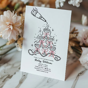 Invitation Perles et Fête des mariées de poursuites à main
