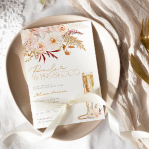 Invitation Perles et poursuites avec Fête des mariées florale