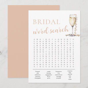 Invitation Perles et poursuites Fête des mariées Mot de reche