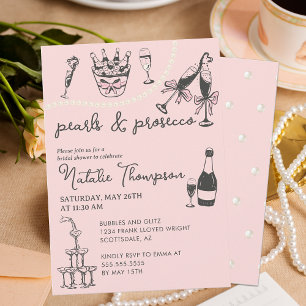 Invitation Perles et poursuites Fête des mariées personnalisé