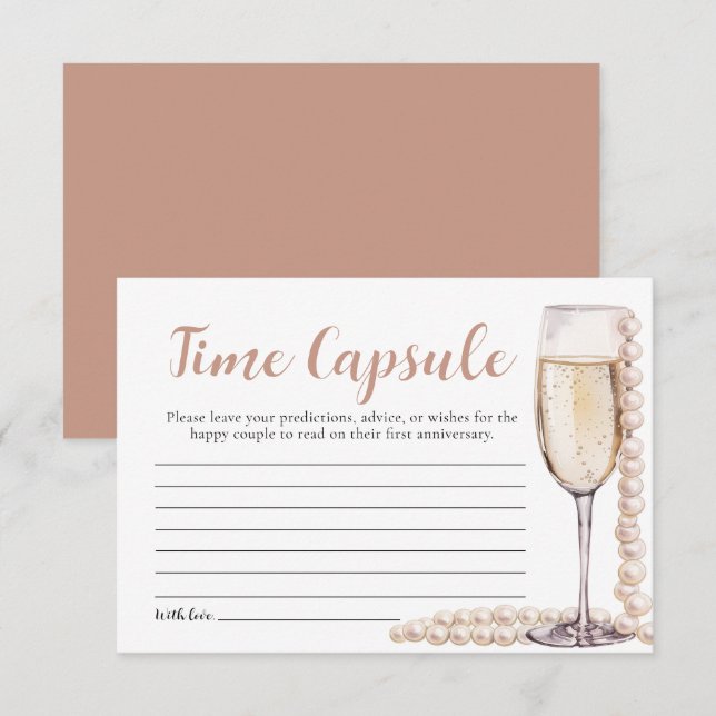 Invitation Perles et poursuites Fête des mariées temps Capsul (Devant / Derrière)