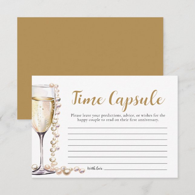 Invitation Perles et poursuites Fête des mariées temps Capsul (Devant / Derrière)