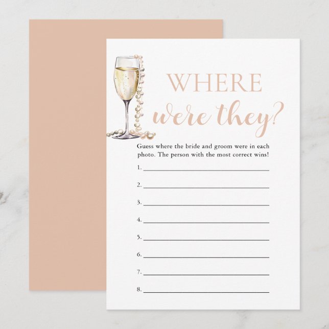 Invitation Perles et poursuites où étaient-ils deux jeux (Devant / Derrière)