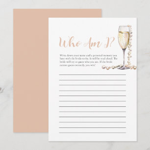Invitation Perles et poursuites Qui suis-je jeu de Fête des m