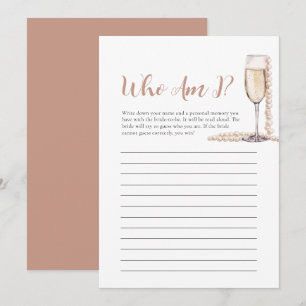 Invitation Perles et poursuites Qui suis-je jeu de Fête des m