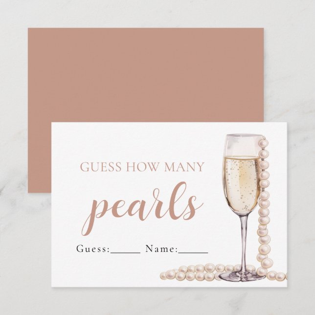 Invitation Perles et Procuco Devinez combien de perles jeu (Devant / Derrière)