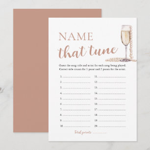 Invitation Perles et Prosecco Nommez Ce Titre Jeu de Mariée