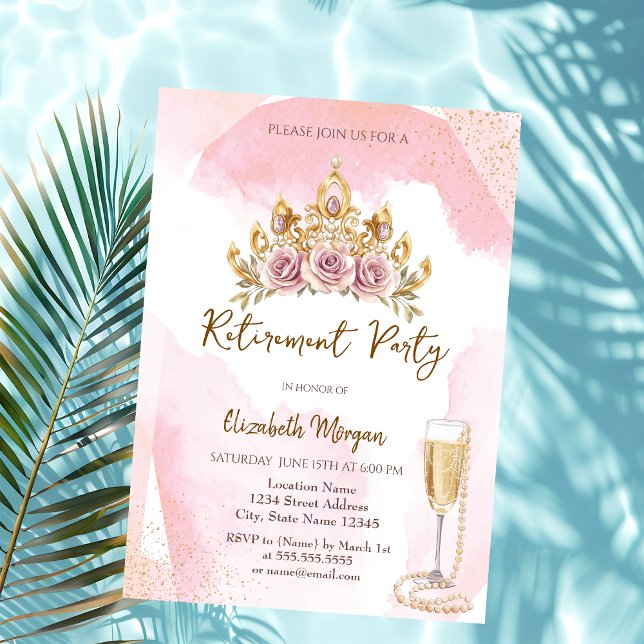 Invitation Perles et Prosecco Retraite Florale de la Couronne (Créateur téléchargé)