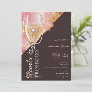 Invitation Perles & Prosecco Brunch et Fête des mariées Bubbl
