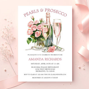 Invitation Perles roses et Fête des mariées de poursuites