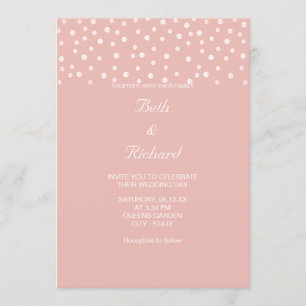 Invitation Perles sur or rose