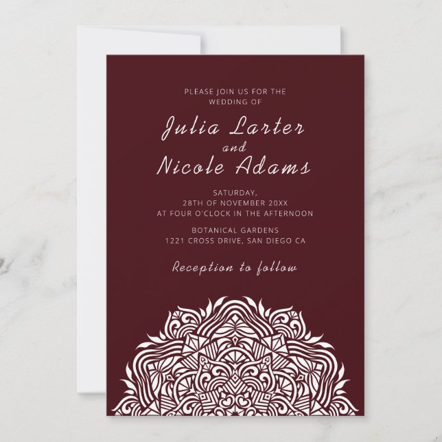 Invitation Persian Jewel Arch Ordinate Mandala Wedding (Devant)