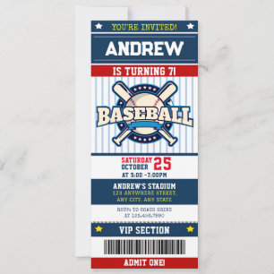 Invitation Personal Baseball Sports moderne style de billet