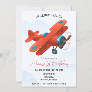 Invitation Personal Boy Avion 1er Anniversaire FÊTE