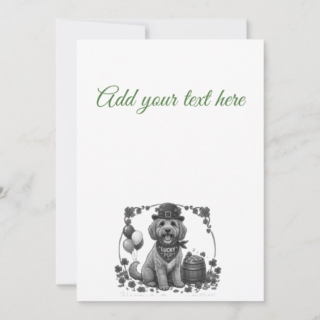 Invitation Personalised Lucky Cockapoo St. Patrick's Day (Dos)