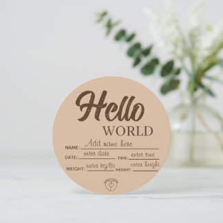 Invitation Personalize Custom Hello World Baby Sign Printable